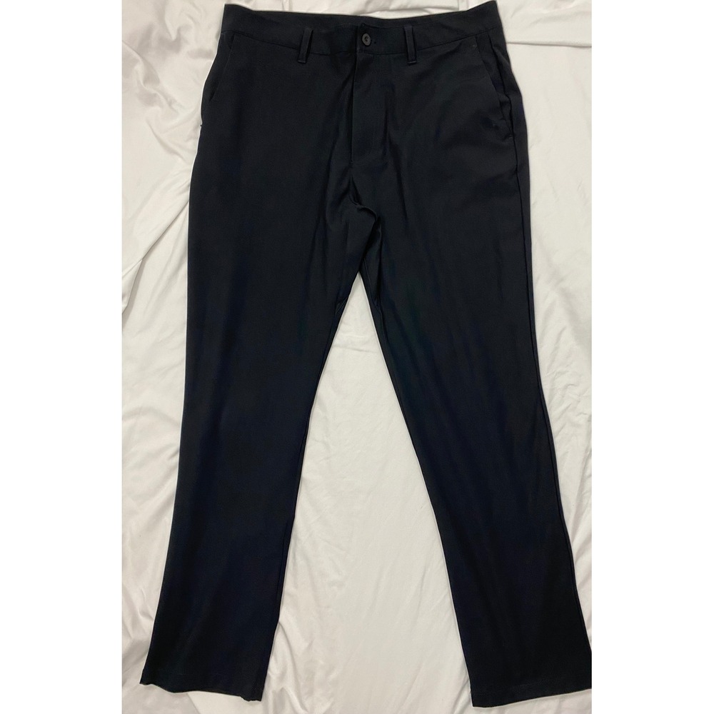 Skyr Tricot Dynasty Slim Fit Pant Mens 34x30 Black Stretch Casual Trousers